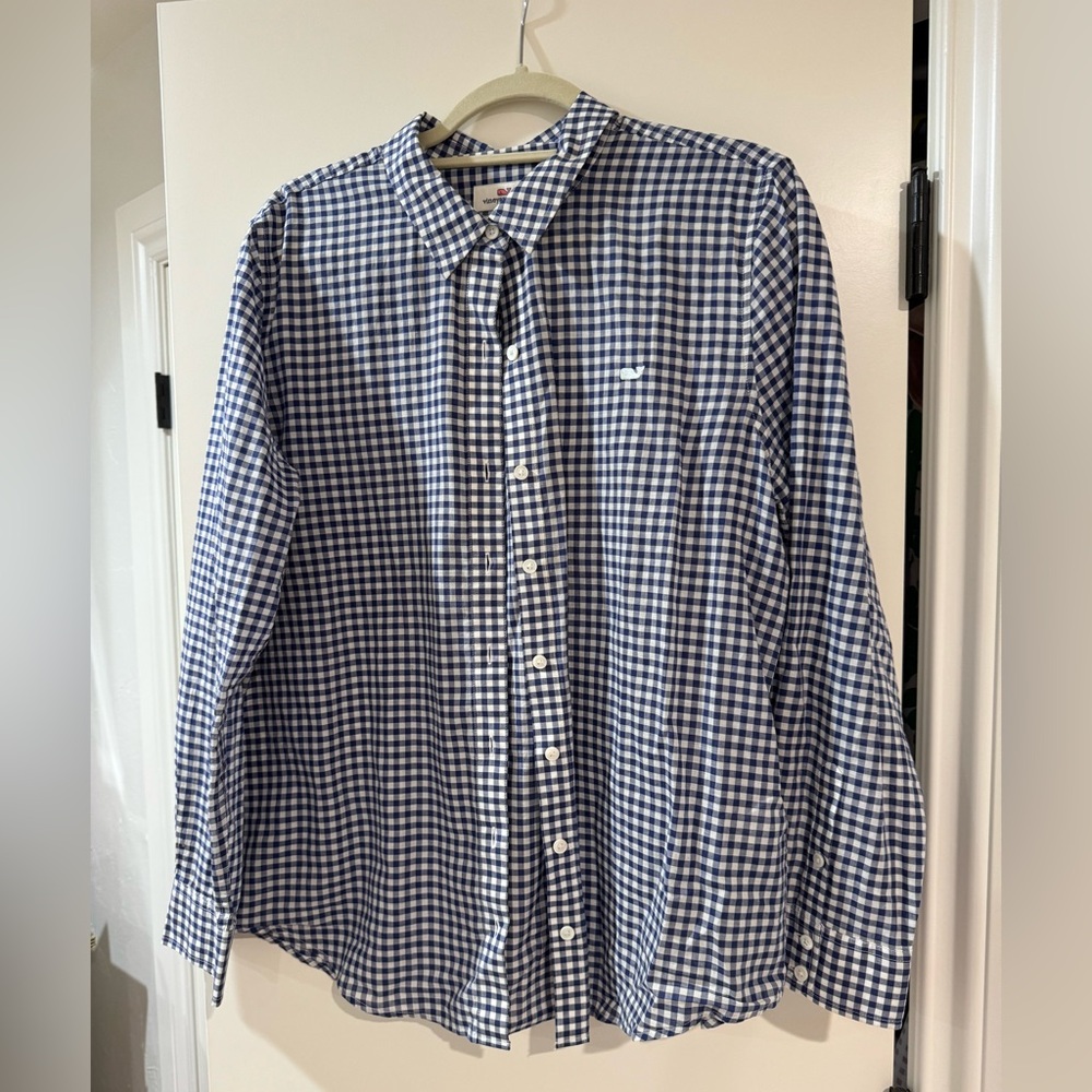 Vineyard Vines navy check women’s shirt